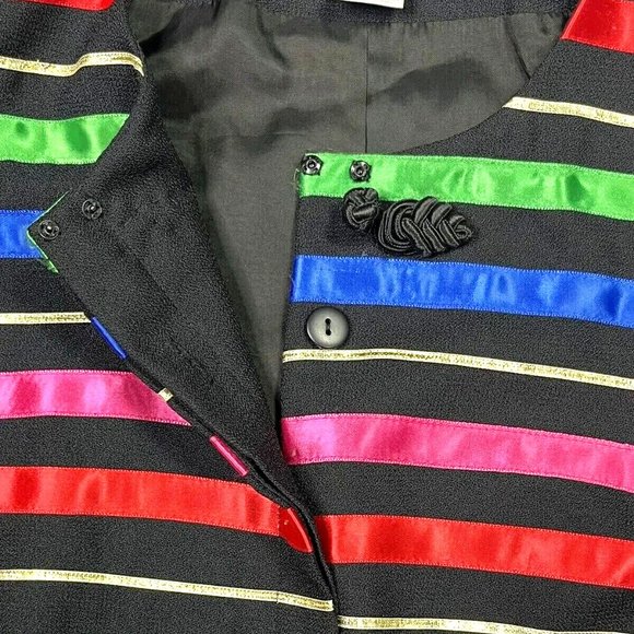 SALE Jacqueline Ferrar 80's Ribbon Stripe Jacket EUC - Picture 5 of 6